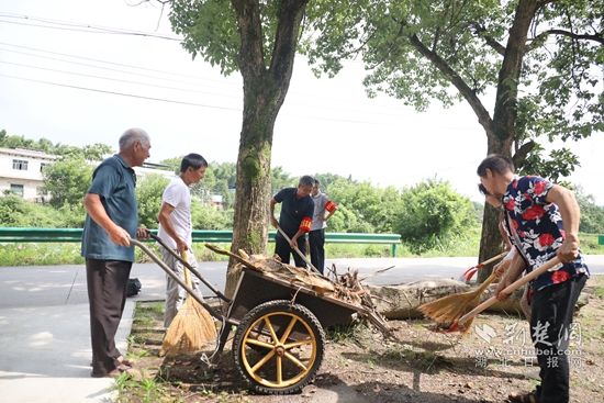 通城縣四莊鄉向家村中心戶帶動村民清掃垃圾.jpg.jpg